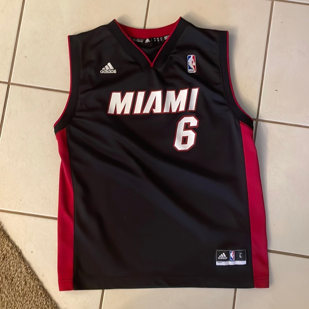 NBA Miami Heat Lebron James #6 Adidas Swingman Jersey Youth Size Large L